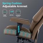 EXCEBET Big and Tall Office Chair with Footrest, PU Leather High Back Executive Office Chair 400lbs, Ergonomic Computer Chairs Lumbar Support for Heavy People (Brown)