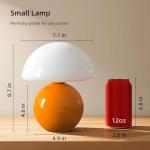 Dawnwake Mushroom Lamp Table Lamp for Bedroom,Desk Bedside Small Lamps for Living Room Night Stands,Mushroom Decor Cute Mini Modern Mid Century Lamps,Unique Aesthetic Home Living Room Decor(Orange)