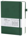 VOLINOTE Thick College Ruled Notebook with 366 Numbered Pages, A5 Journals for Writing with 100GSM Lined Paper, Hardcover Leather Notebooks for Women Men School Note Taking Office Work Diary, Green