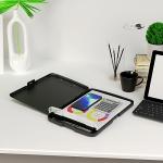 Piasoenc Clipboard with Storage, 8.5 x 11 Organization Box with Pen Holder and A4 Legal Paper Folder, Folio & Side-Opening, Low Profile Clip,for Nurses,Teachers, Size 14 x 9.6 x 1.2 in, Black