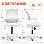 NEO Chair Office Desk Ergonomic Mesh Computer Chair with Lumbar Support Adjustable Height Swivel Rolling Wheels Comfy Mid Back Task Chair for Home Bedroom Vanity Study (Ivory)