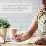 Meeting Notebook for Work Organization - Work Planner Notebook with Action Items, Agenda Planner for Note Taking, 160 Pages (6.9" X 9.9") Project Organizer for Men & Women - Pink