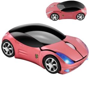 Wireless Mouse Cute Sport Car Shape Mouse Optical Ergonomic Gaming Mice Mini Small Office Gift for Boy Girl Men Women Kids Mom Dad with USB Receiver for PC Laptop Computer Mac,1600DPI 3 Buttons