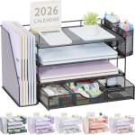 4-Tier Desk Organizer with Drawers and Trays