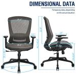 ELABEST T96 Mesh Office Chair,Ergonomic Computer Desk Chair,Sturdy Task Chair- Adjustable Lumbar Support & Armrests,Tilt Function,Comfort Wide Seat,Swivel Home Office Chair