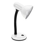 Simple Designs LD1003-WHT Basic Metal Desk Lamp with Flexible Hose Neck for Office, Living Room, Bedroom, College Dorm, Bookshelf, White (Pack of 1)