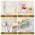 Comix Desk Organizer with 2 Drawer, Multifunctional Pen Holder for Desk, Desktop Organizer with Pegboard + Drawer + 5 Slots Pencil Holder for Office Home Art Supplies (White)