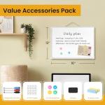 Lumspax Small Dry Erase Board for Wall, 16" x 12" Double-sided Hanging Whiteboard, Dry Erase White Board with 3 Markers, 4 Magnets and 3 Mini Sticky Notes, Portable Whiteboard for Home, Office, School