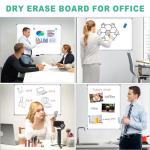 H-Qprobd 3' x 2' Magnetic Whiteboard Large Dry Erase White Board 36"x24" Aluminum Presentation Whiteboard with Long Pen Tray, 6 Markers, 2 Erasers &12 Magnets