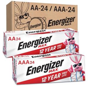 Energizer AA and AAA Batteries, 48 Count, Combo Pack Contains 24 Max Double A and 24 Max Triple A Batteries