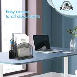 Delifox Inclined Desk File Organizer,Vertical File Folder Holder Stand Metal Rack File Sorter for Office Classroom Desktop Organization