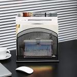 Delifox Inclined Desk File Organizer,Vertical File Folder Holder Stand Metal Rack File Sorter for Office Classroom Desktop Organization