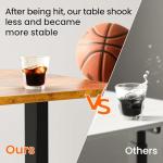 Veken 55 Inch, Height Adjustable Sit Stand Up, Wood Desktop, Work Home Office Computer PC Table, Tall Standup Workstation, Gaming Writing Study Bedroom Rising Desks, Brown