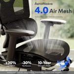 FLEXISPOT ErgoX Premium Ergonomic Office Chair with Footrest- Adjustable 3D Armrests, Dynamic Lumbar Support, Recline & Tilt Function, Mesh Seat, for Home & Office Use,Black