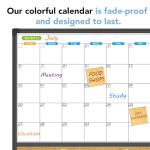 JILoffice Magnetic Calendar Whiteboard & Bulletin Corkboard Combination, Combo Board 24 x 18 Inch, Black Aluminum Frame Wall Mounted Board for Office Home and School with 10 Push Pins