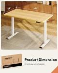 FLEXISPOT EN1 One-Piece Standing Desk, 48"x24" Seamless Desktop Electric Height Adjustable for Home Office, Study Rooms & Multi-Device Workstations, Maple(White Frame)