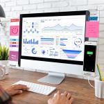 Office Desk Accessories 2pcs Computer Monitor Memo Board Multifunction Message Board Transparent Creative Monitor Side Panel with Sticky Note Holder Phone Holder Suitable for Office Home Work Desk