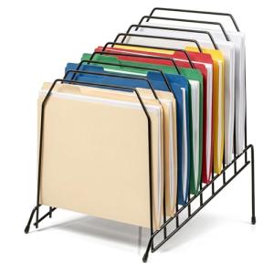 Officemate Large Incline 8 Compartment Wire Caddy, Black, 8.5 x 10.375 x 12.625 Inches