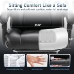 COLAMY Office Chair with Retractable Footrest, Ergonomic High Back Design Executive Computer Desk Chair with Removable Lumbar Pillow, 90-135°Reclining, Thick Bonded Leather for Home Office Work, Black