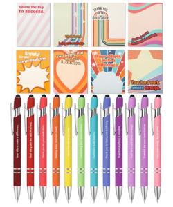 Mr. Pen- Employee Sticky Notes and Stylus Pens, 20 pcs, 3"x4" Sticky Notes, 8 Pads, 240 Sheets, 12 Black Ink Pens with Stylus Tips for Coworkers, Nurse, Teacher, Employee, Work Team Appreciation Gift