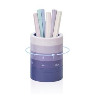 Comix Calender Pen Holder for Desk, Cute Platsic Pencil Holder, Purple Desk Organizer for Home School Office Supplies