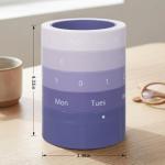 Comix Calender Pen Holder for Desk, Cute Platsic Pencil Holder, Purple Desk Organizer for Home School Office Supplies