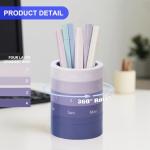 Comix Calender Pen Holder for Desk, Cute Platsic Pencil Holder, Purple Desk Organizer for Home School Office Supplies