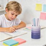 Comix Calender Pen Holder for Desk, Cute Platsic Pencil Holder, Purple Desk Organizer for Home School Office Supplies
