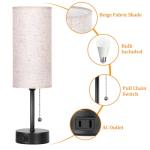 Bedside Table Lamp for Bedroom, 3-Color Small Lamps with Pull Chain, Bedroom Table Lamps for Night stands,Desk Reading Light AC Outlet Nightstand Lamp for Living Room Decor/Dorm/Office Bulb Included