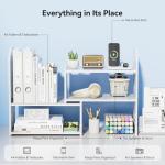 YGYQZ Desk Shelves Desktop Orgnizer Shelf-White Office Organization for Top of Adjustable Desk Organizers and Corner Bookshelf Table Top Shelving Small Hutch Decorations for Women Office