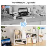 YGYQZ Desk Shelves Desktop Orgnizer Shelf-White Office Organization for Top of Adjustable Desk Organizers and Corner Bookshelf Table Top Shelving Small Hutch Decorations for Women Office