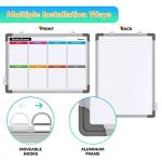 Small Weekly Calendar Dry Erase Whiteboard for Wall, 16" x 12" Magnetic Dry Erase Board, Hanging Double-Sided White Board, Portable Board for List, Kitchen, Planning, Memo, Home, Office