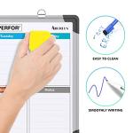 Small Weekly Calendar Dry Erase Whiteboard for Wall, 16" x 12" Magnetic Dry Erase Board, Hanging Double-Sided White Board, Portable Board for List, Kitchen, Planning, Memo, Home, Office