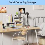 YGYQZ Desk Shelves Desktop Orgnizer Shelf-White Office Organization for Top of Adjustable Desk Organizers and Corner Bookshelf Table Top Shelving Small Hutch Decorations for Women Office