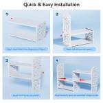 YGYQZ Desk Shelves Desktop Orgnizer Shelf-White Office Organization for Top of Adjustable Desk Organizers and Corner Bookshelf Table Top Shelving Small Hutch Decorations for Women Office