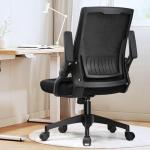 GTPLAYER Ergonomic Office Chair with Flip-up Armrests Executive Computer Chair for Home Office, Breathable Mesh & Comfy Lumbar Support, Black