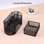 EOOUT Desk Organizer, Pencil Holder for Desk, Mesh Office Desk Accessories with 8 Compartments and 1 Drawer Stationery Holder School Supplies