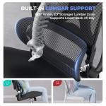 FAMIDOLE Ergonomic Office Chair with Headrest, Lumbar Support, Flip-Up Armrests, Thick Memory Foam Seat - 350lbs Capacity, Adjustable Height for Big & Tall, Perfect for Home Office Studios