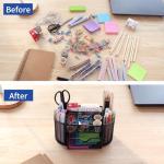 EOOUT Desk Organizer, Pencil Holder for Desk, Mesh Office Desk Accessories with 8 Compartments and 1 Drawer Stationery Holder School Supplies