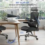 FAMIDOLE Ergonomic Office Chair with Headrest, Lumbar Support, Flip-Up Armrests, Thick Memory Foam Seat - 350lbs Capacity, Adjustable Height for Big & Tall, Perfect for Home Office Studios