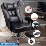 GTPLAYER Big and Tall Office Chair 400LBS Wide Ergonomic Gaming Chair with Deluxe Embossing Designed Leather with Foot Rest,150°Reclining Adjustable Soft Armrests Pocket Spring Back Support and Pillow