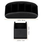 Fintie Remote Control Holder, 5 Compartments Vegan Leather TV Remoter Caddy Desktop Organizer Makeup Brush Holder Storage Fits TV Remotes, Media Controllers, Office Supplies(Black)