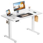 Sweetcrispy Electric Standing Desk Adjustable Height, 40x24 Inch Sit Stand Up Home Office Desks Computer Workstation PC Work Table with 3 Memory Preset Splice Wood Board Metal Frame, White