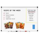 DUMOS Magnetic White Board Kit for Wall 36" x 24", Dry Erase Board with 1 Dry Eraser & 2 Multicolor Markers & 4 Magnetic Pins, Reinforced Aluminum Frame for Home, School, Office