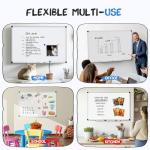 DUMOS Magnetic White Board Kit for Wall 36" x 24", Dry Erase Board with 1 Dry Eraser & 2 Multicolor Markers & 4 Magnetic Pins, Reinforced Aluminum Frame for Home, School, Office