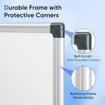 VUSIGN 24" x 18" Magnetic Whiteboard for Wall, Dry Erase Board with Silver Frame, Hanging White Board for Office, Home, School - Includes 1 Eraser, 2 Multicolor Markers & 4 Magnets