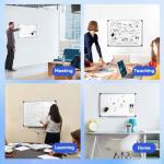 VUSIGN 24" x 18" Magnetic Whiteboard for Wall, Dry Erase Board with Silver Frame, Hanging White Board for Office, Home, School - Includes 1 Eraser, 2 Multicolor Markers & 4 Magnets
