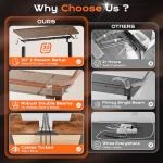 Huuger 55 x 28 Large Electric Standing Desk, Height Adjustable Computer Desk, 27.6" Deep Desktop, Stand up Gaming Office Desk with 2 Hooks, 3 Preset Heights, for Home Office, Rustic Brown