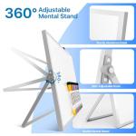 Marsrock Dry Erase White Board with Stand,Double-Sided Whiteboard 16"x12", 10 Markers,6 Magnets, 1 Eraser,Portable Desktop Whiteboard for Planning,Colorful Weekly Schedule Board for School for Home