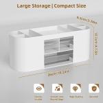Marbrasse Desk Organizer Pen Holder for Desk with 3 Drawers, Multi-Functional Pencil Holder, Desk Organizers and Accessories with 7 Compartments for Home, School, Classroom(White)